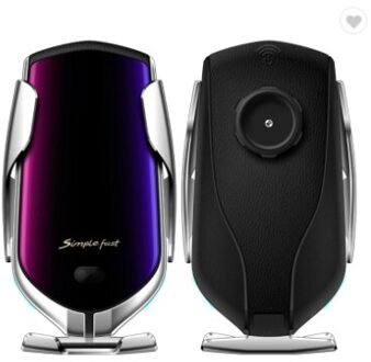 Intelligente Infrarood Inductioncar Wireless Charger Magic Clip R Automatische Telefoon Houder zilver