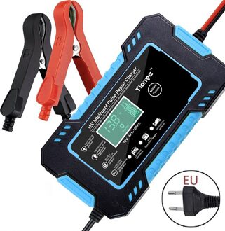 Intelligente Lcd Display Car Battery Charger 12V 6A Volledige Automatische Smart Power Puls Reparatie Lader Voor Nat Droog Lood zuur Batterij UK-plug