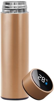 Intelligente Roestvrijstalen Thermosfles Cup Temperatuur Display Thermosflessen Reizen Auto Koffie Mok Mannen En Vrouwen goud