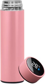 Intelligente Roestvrijstalen Thermosfles Cup Temperatuur Display Thermosflessen Reizen Auto Koffie Mok Mannen En Vrouwen roze