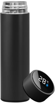 Intelligente Roestvrijstalen Thermosfles Cup Temperatuur Display Thermosflessen Reizen Auto Koffie Mok Mannen En Vrouwen zwart