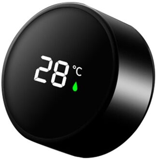 Intelligente Roestvrijstalen Thermosfles Temperatuur Display Thermosflessen Dubbelwandige Koffie Cup Smart Water Fles zwart lid