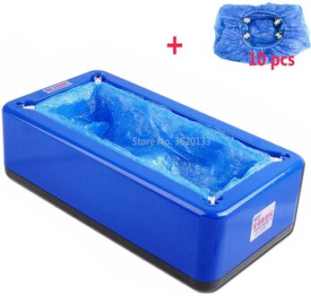 Intelligente Schoen Cover Machine Stop Bacteriën Automatische Schoen Mouw Tool Wegwerp Voet Cover Machine Schoen Film Apparaat blauw met 10 covers