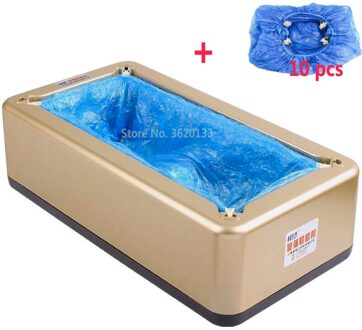 Intelligente Schoen Cover Machine Stop Bacteriën Automatische Schoen Mouw Tool Wegwerp Voet Cover Machine Schoen Film Apparaat goud met 10 covers
