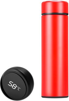Intelligente Thermoskan Roestvrij Staal Temperatuur Display Cup Warmte Filter Koffie Melk Thee Vacuüm Cup Reiswaterkoker Kantoor Rood