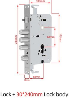 Intelligente Vingerafdruk 6068 Lock Body Size 24*240 Rvs Body Voor Beveiliging Deurslot Smart Lock 30240
