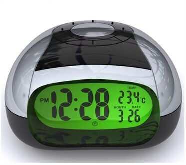 Intelligente Wekker Led Oog Product Nachtlampje 5 Kleuren Praten Klok Moderne Muziek Horloges Woonkamer Diaplay zwart