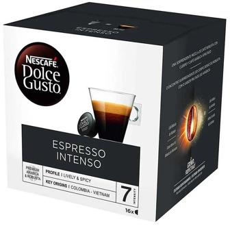 Intense espresso coffee 16 units Dolce Gusto. Capsules Original