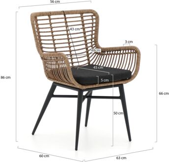 Intenso Asti/ROUGH-S 160cm dining tuinset 5-delig - Laagste prijsgarantie! Bruin