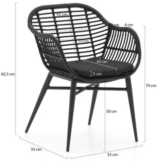 Intenso Azora dining tuinstoel - Laagste prijsgarantie! Zwart