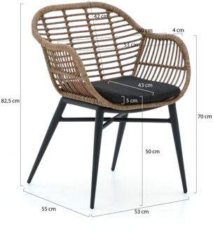 Intenso Azora/ROUGH-Y ø120cm dining tuinset 5-delig - Laagste prijsgarantie! Bruin