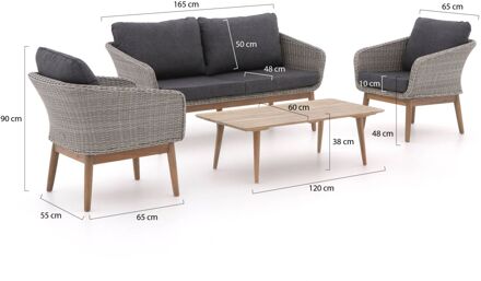 Intenso Borgetto/ROUGH-K stoel-bank loungeset 4-delig - Laagste prijsgarantie! Bruin