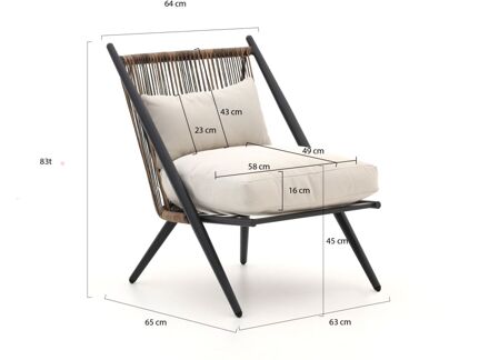 Intenso Brittoli/Pito ø 44cm lounge balkonset 3-delig - Laagste prijsgarantie! Grijs