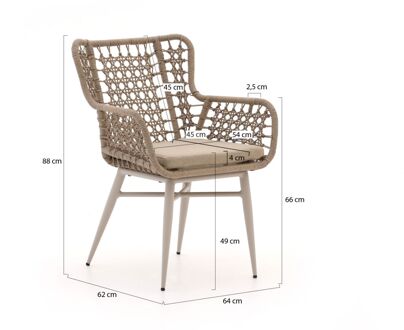 Intenso Busso/ROUGH-S 160cm dining tuinset 5-delig - Laagste prijsgarantie! Bruin