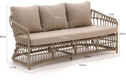 Intenso Cameri lounge tuinbank 3-zits 178cm - Laagste prijsgarantie! Taupe