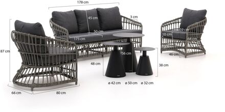 Intenso Cameri/Tusa stoel-bank loungeset 6-delig - Laagste prijsgarantie! Grijs