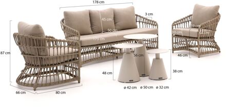 Intenso Cameri/Tusa stoel-bank loungeset 6-delig - Laagste prijsgarantie! Taupe