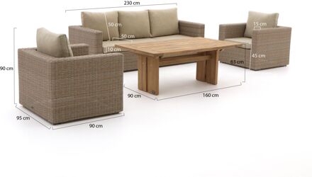 Intenso Carpino/ROUGH-L dining loungeset 4-delig - Laagste prijsgarantie! Bruin