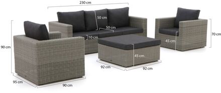 Intenso Carpino stoel-bank loungeset 4-delig - Laagste prijsgarantie! Grijs