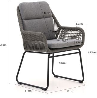 Intenso Isorella/La Fonte  ø 120cm dining tuinset 5-delig - Laagste prijsgarantie! Grijs