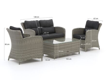 Intenso Leone/Milano stoel-bank loungeset 4-delig - Laagste prijsgarantie! Grijs