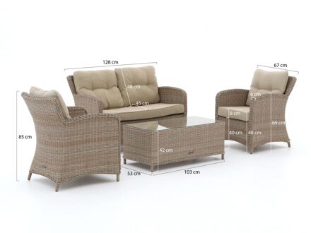 Intenso Leone/Milano stoel-bank loungeset 4-delig - Laagste prijsgarantie! Taupe