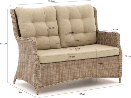 Intenso Milano dining lounge tuinbank 2-zits 133cm - Laagste prijsgarantie! Taupe