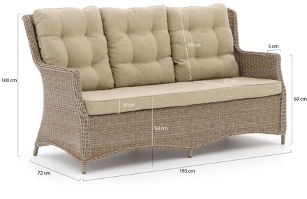 Intenso Milano dining lounge tuinbank 3-zits 193cm - Laagste prijsgarantie! Taupe