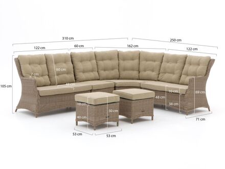 Intenso Milano hoek loungeset 6-delig - Laagste prijsgarantie! Taupe