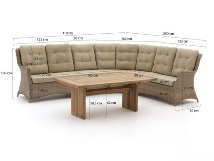 Intenso Milano/ROUGH-L dining loungeset 5-delig - Laagste prijsgarantie! Taupe