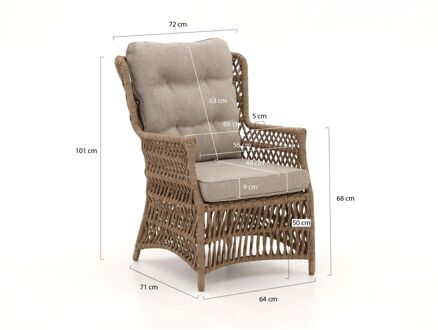 Intenso Milano/ROUGH-Y Ellips 240cm lounge-dining tuinset 7-delig - Laagste prijsgarantie! Taupe