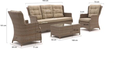 Intenso Milano stoel-bank loungeset 5-zits 4-delig - Laagste prijsgarantie! Taupe