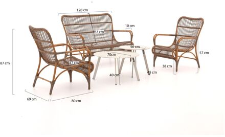 Intenso Napoli/Bovezzo stoel-bank loungeset 5-delig - Laagste prijsgarantie! Wit