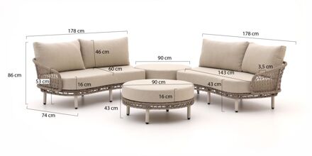 Intenso Nusco hoek loungeset 4-delig - Laagste prijsgarantie! Taupe