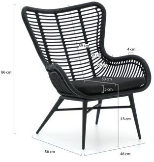 Intenso Rovello lounge tuinstoel - Laagste prijsgarantie! Zwart