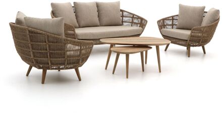 Intenso Stila/ROUGH-K stoel-bank loungeset 5-delig - Laagste prijsgarantie! Bruin