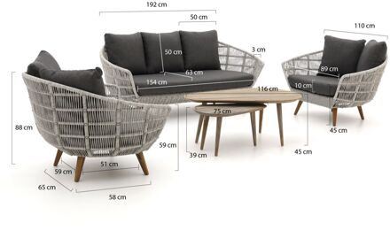 Intenso Stila/ROUGH-K stoel-bank loungeset 5-delig - Laagste prijsgarantie! Bruin