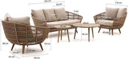 Intenso Stila/ROUGH-K stoel-bank loungeset 5-delig - Laagste prijsgarantie! Taupe