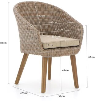 Intenso Tropea/ROUGH-S 160cm dining tuinset 5-delig - Laagste prijsgarantie! Bruin