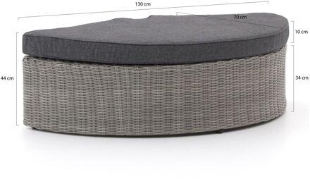 Intenso Venetië loveseat voetenbank 130x70cm - Laagste prijsgarantie! Grijs