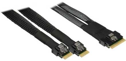 Inter Tech Kabel SFF 8654-8i > 2x SFF 8654-4i Kabel