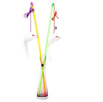 Interactieve Huisdier Speelgoed Voor Katten Kitten Oefening Teaser Wand Met Bel En Pluche Muis Willekeurige Kleur