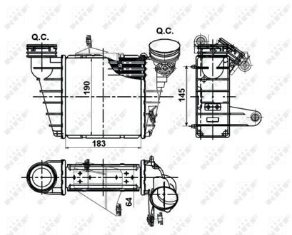 Intercooler, inlaatluchtkoeler 30476