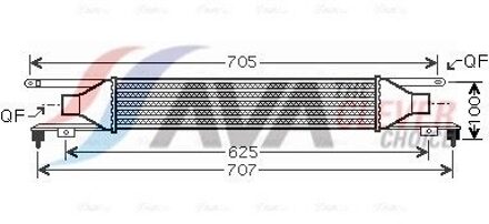 Intercooler, inlaatluchtkoeler OLA4421