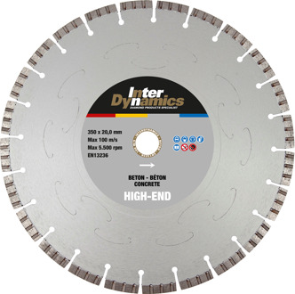 InterDynamics Beton High-End diamantzaagblad 300mm, 25.4mm | 1 stuk - 147301