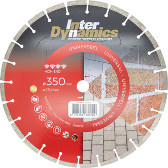InterDynamics Universeel High-End diamantzaagblad 350mm, 25.4mm | 1 stuk - 143350