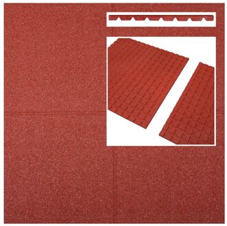 intergard Rubberen tegels rood 500x500x25mm prijs per m2