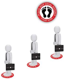 Interieur Vloer Lijm Figuur Met Sociale Afstand Marker "Houden Je Staande Afstand Hier" Floor Sticker Floor Decals B