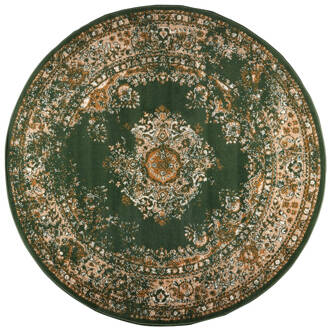 Interieur05 Rond Vintage Vloerkleed Keshan groen - 160 cm