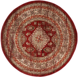 Interieur05 Vloerkleed Vintage Aila Rood|oranje Rond 120cm